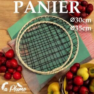 Panier Décoratif Rond Grille et Osier