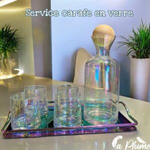 Service carafe en verre avec plat