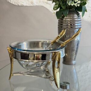 Saladier en verre et métal