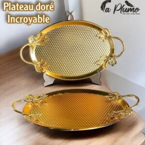 Plateau doré en Acier Inoxydable 1 pièce