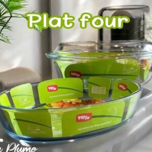 Plat four en verre  avec couvercle