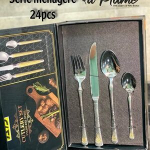 Série ménagère en acier inoxydable 24 pièce