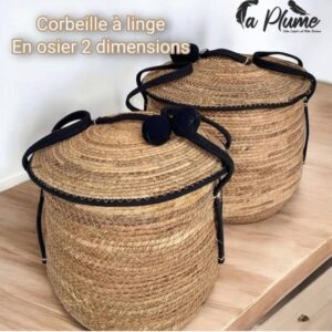 Corbeille à Linge en Osier 2 dimensions