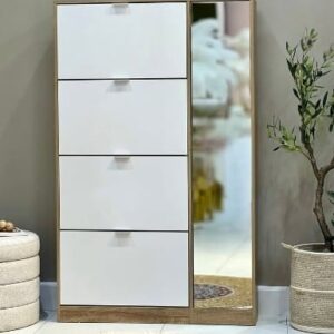 Meuble à chaussures avec miroir 155cm*24cm*99cm