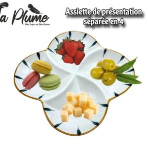 Assiette de présentation élégance à quatre compartiments