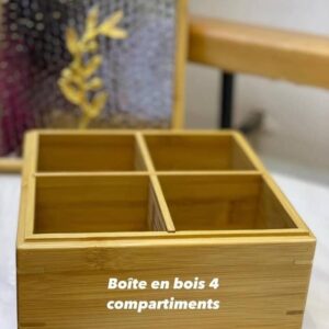 Boîte décorative en bambou et métal