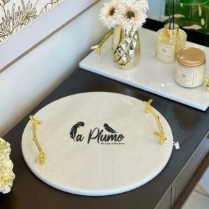 Plateaux Élégance du Marbre pour le Service et la Décoration
