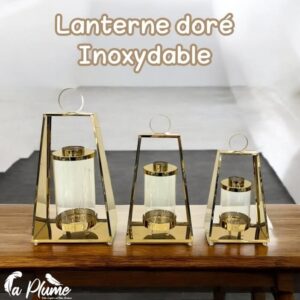 Lanterne dorée inoxydable