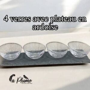 Service apéritif 4 pièces avec plateau