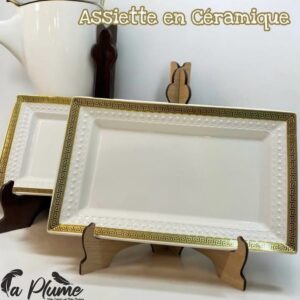 Assiette rectangulaire en Céramique en 2 dimension
