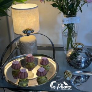 Présentoir Rond en Métal Poli avec Anse