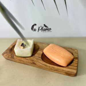 Ravier / Plateau de Service à 2 Compartiments en Bois d'Olivier