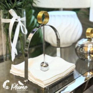 Porte-Serviette de Table Vertical Chromé et Doré