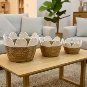 Paniers De Rangement Ovales Gigognes En Fibres Naturelles