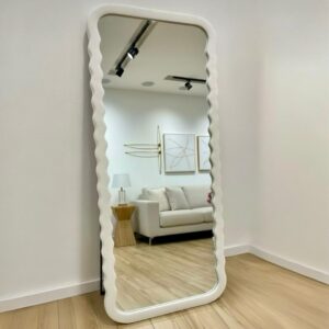 Miroir Grand Format Ondulé (Wavy)avec Support Noir