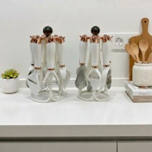 Série d'Ustensiles de Cuisine sur Support (7 Pièces)