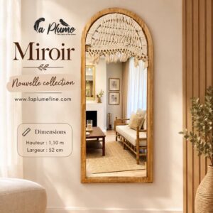 Miroir Arqué Rustique Chic avec Macramé