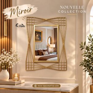 Miroir Mural Rectangulaire à Cadre Géométrique Bambou / Art Déco