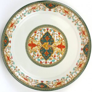 Assiette orientale en céramique à motifs floraux Vintage