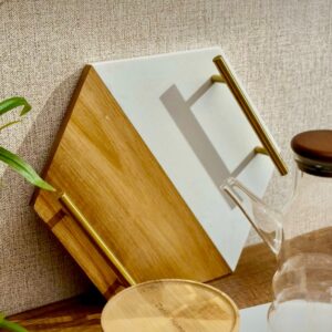 Le Plateau Bicolore Marbre et Bois