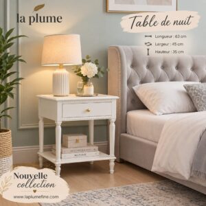 Table de chevet blanche