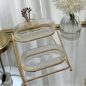 Porte gâteau élégant à deux niveaux