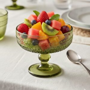 Bols à dessert vintage verts 6 pièce