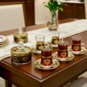 Service à Thé Élégance Orientale Noir et Or