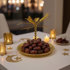 Porte-dattes orné en forme de palmier