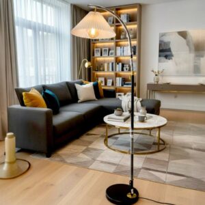 Le lampadaire Arc Élégance : Lumière d'Ambiance et Veilleuse Chic