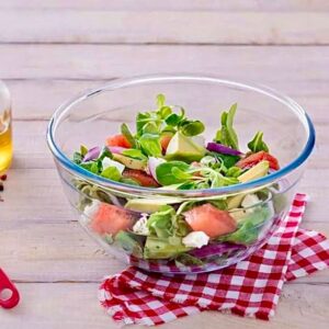 Saladier En Verre Transparente ( 21 cm (diamètre) x 11 cm (hauteur), 2,3 L)