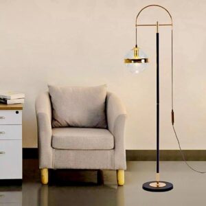 Lampadaire Élégant FLYIFE : Lumière d'Ambiance en Verre et Or