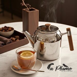 Théière "L'Inox Authentique" – Finition Bois & Acier