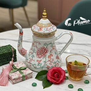 Théière Émaillée "Jardin Royal" – Porcelaine d'Émail