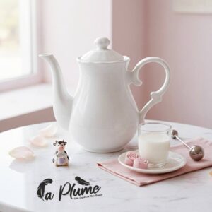 Théière en Céramique "Blancheur de Soie" – Design Galbé & Intemporel