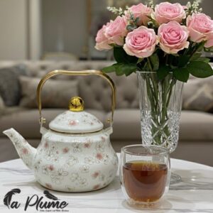 Théière Émaillée "Éclosion Pastel" – Style Vintage & Haute Résistance