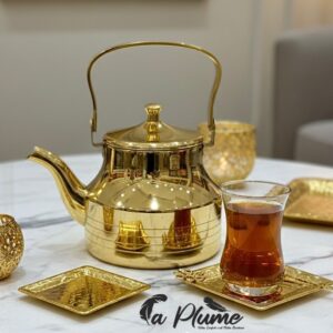 Théière "Éclat d'Or" – Luxe en Acier Inox