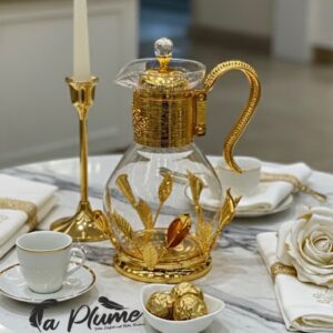 La Théière Royale "Fleur d'Or" en Verre Borosilicate