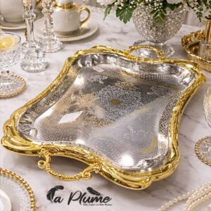 Plateau de Cérémonie Arabesque Or & Argent