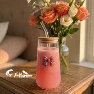 Coupe de Glace Moderne Colorée avec Couvercle et Paille