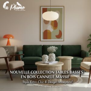 Tables Basses en Bois Cannelé Massif