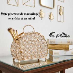 Porte Pinceaux De Luxe En Cristal Et Métal Doré