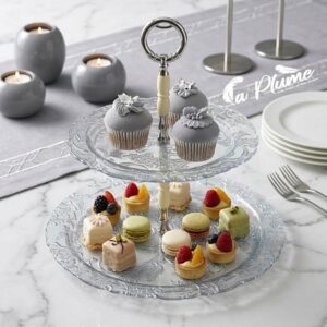 Serviteur Muet à 2 Étages en Verre Ciselé