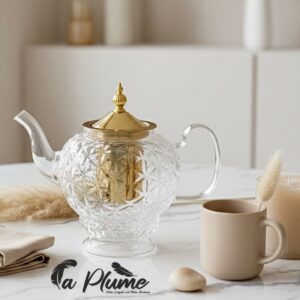 Théière en verre transparent