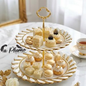 Porte Gâteau L’Éclat du Blanc et de l’Or