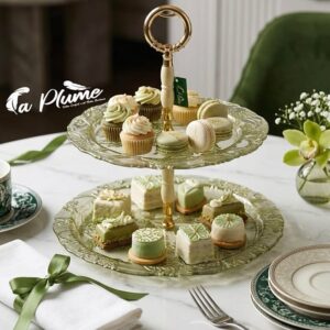 Serviteur Muet à 2 Étages en Verre Ciselé