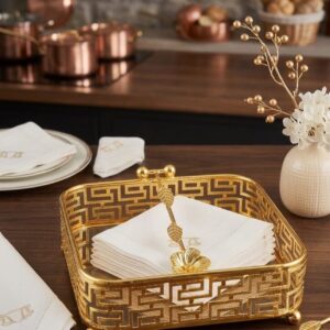 Porte serviettes plat doré avec bras lesté