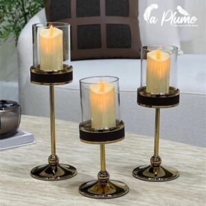Porte-bougie sur Pied en Similicuir
