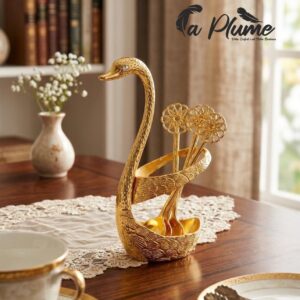 Porte cuillères cygne doré