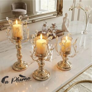 Porte bougie au design de fleurs de luxe